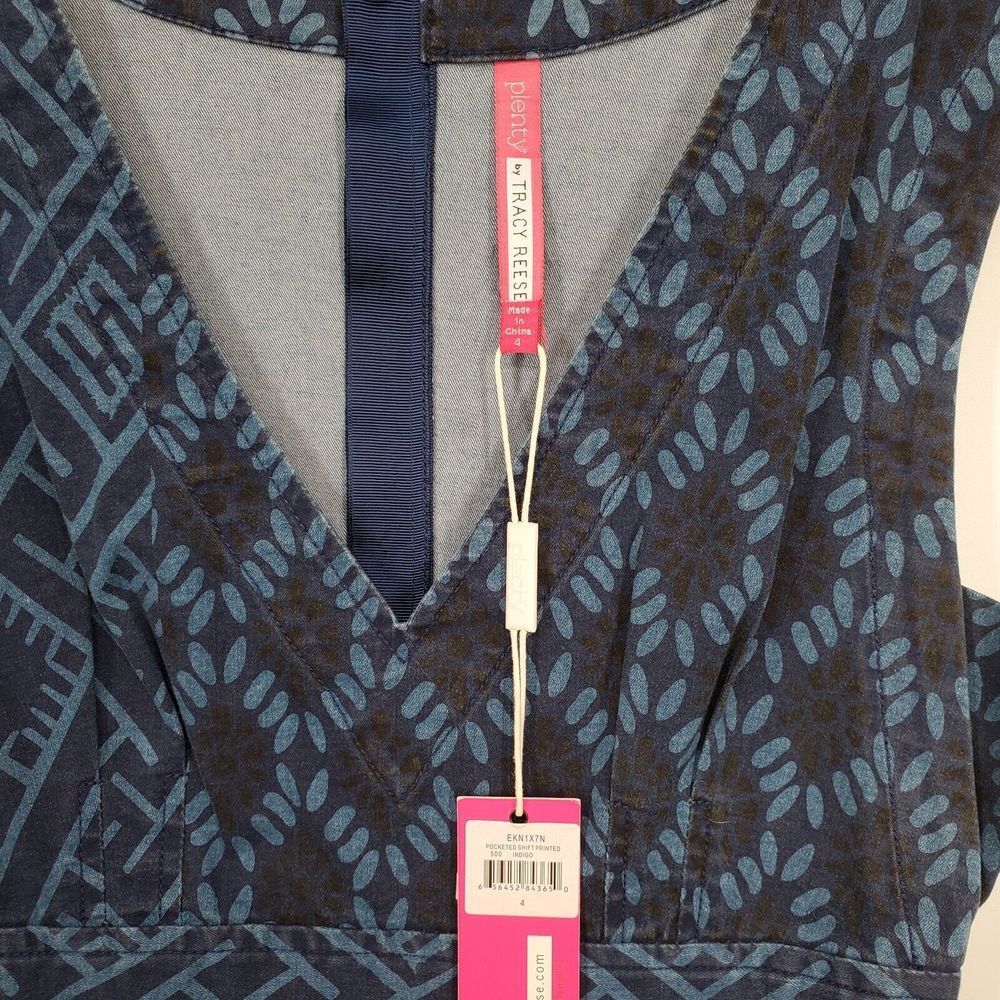 Women's Plenty by Tracy Reese Chambray Denim Mini Dress Size‎ 4 NEW - Picture 3 of 4